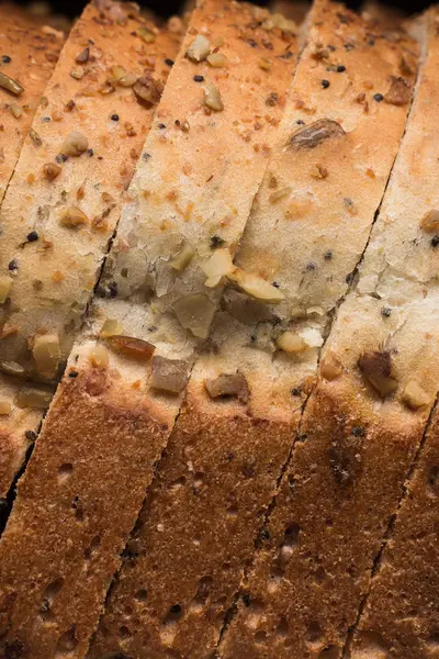 Bir tohum ekmek dilimlenmiş ayrıntılı görünümü