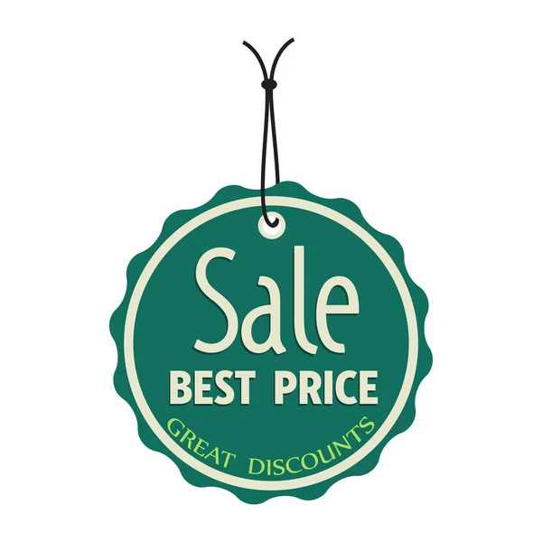 Green Tag Text Sale Best Price Written Tag — Stock Vector