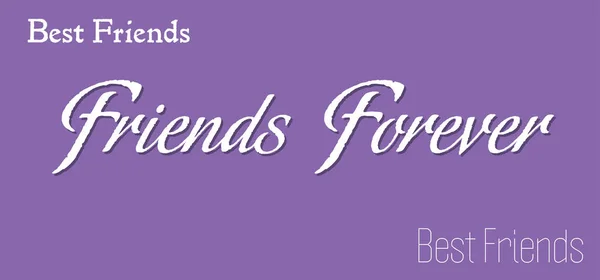 Purple Background Text Friends Forever Written Middle Image White Letters — Stock Vector