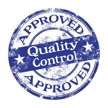 Mavi grunge lastik damga damga içinde yazılı metin kalite kontrol ile