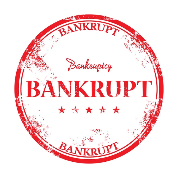 Red Grunge Rubber Stamp Word Bankrupt Written Stamp — Stock Vector