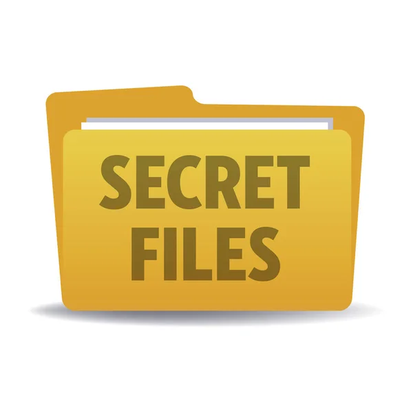 Isolated Yellow Folder Text Secret Files Written Capital Letters — Stock Vector