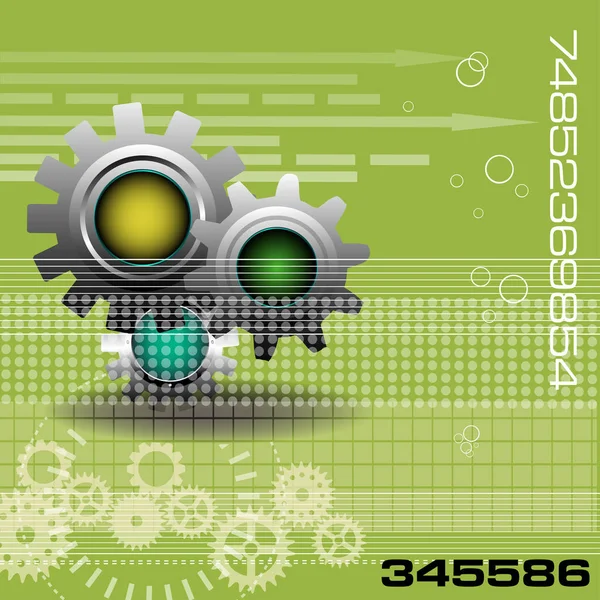 Modern Technology Background Numbers Colorful Gears — Stock Vector