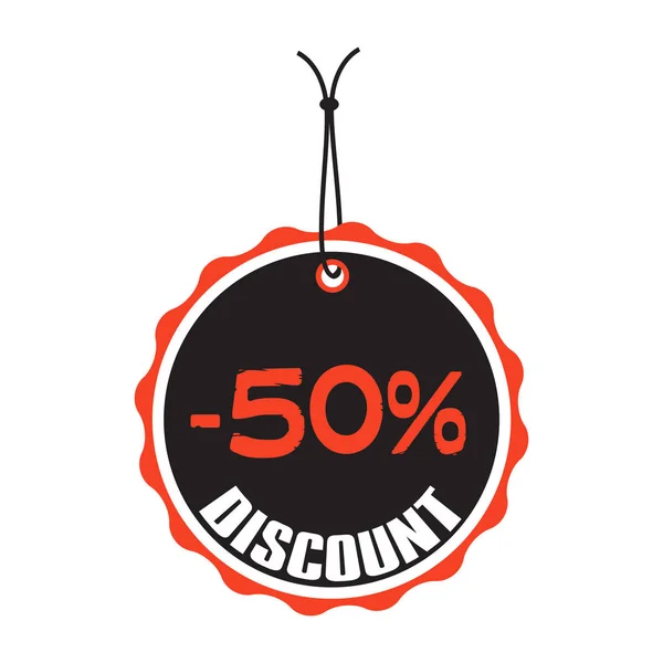 Isolated Tag Text Fifty Percent Discount Written Tag — Stock Vector