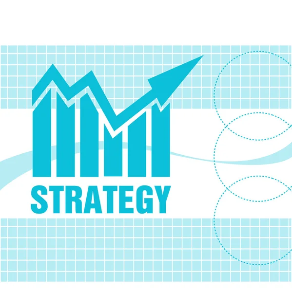 Abstrakta Färgstarka Bakgrund Med Graf Pilen Och Ordet Strategi Skriven — Stock vektor