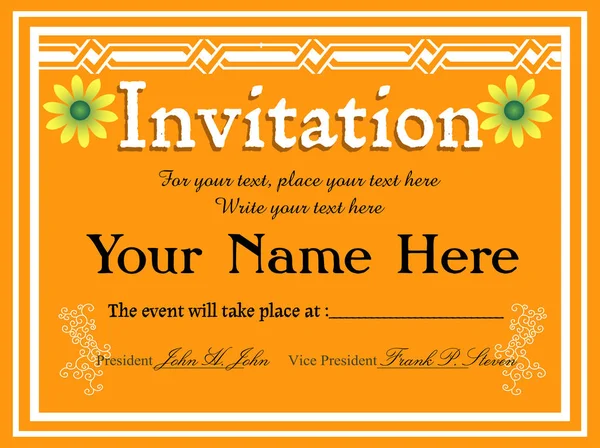 Colorful Invitation Flowers Other Decorative Elements — Stock Vector