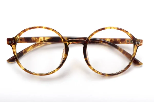 Leopardenfarbene Brillengestelle Auf Weißem Hintergrund Isoliert — Stockfoto