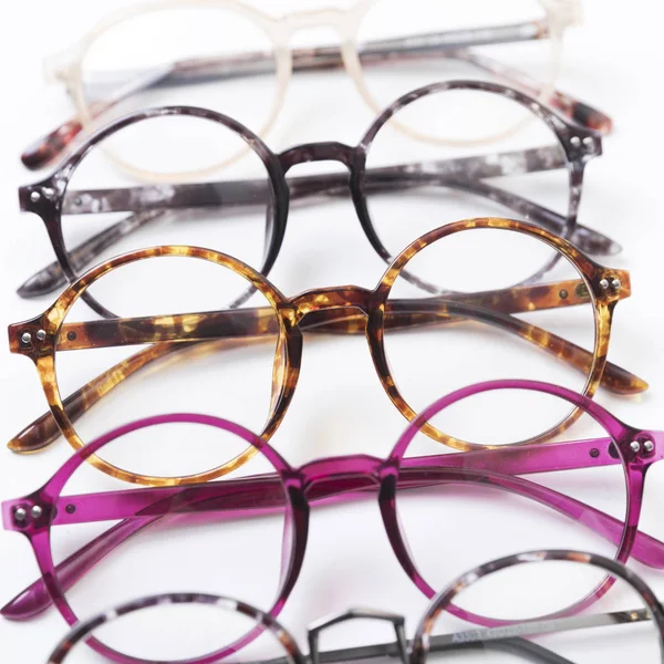 Different Eyeglass Frames White Background Isolated Royalty Free Stock Photos