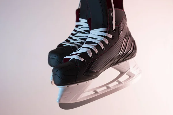 Close-up of a pair of new hockey skates