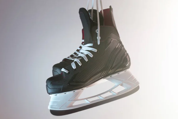 Close-up of a pair of new hockey skates