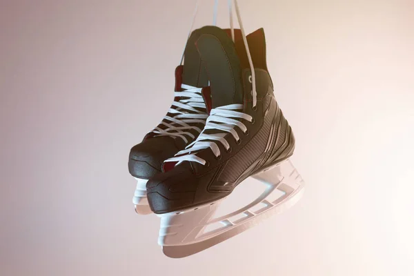 Närbild Ett Par Nya Hockeyskridskor — Stockfoto