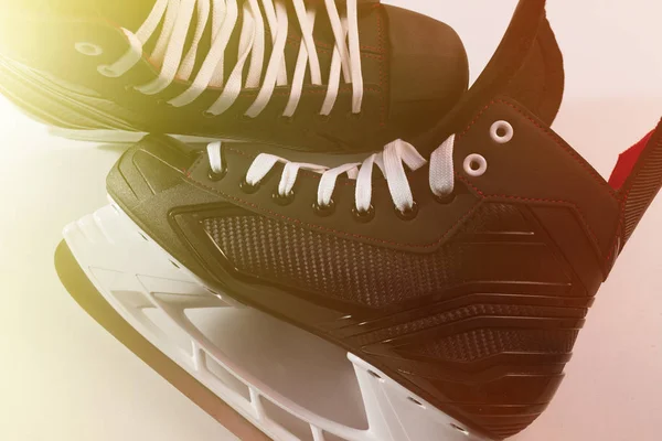 Close Pair New Hockey Skates Toned — Stock Photo, Image