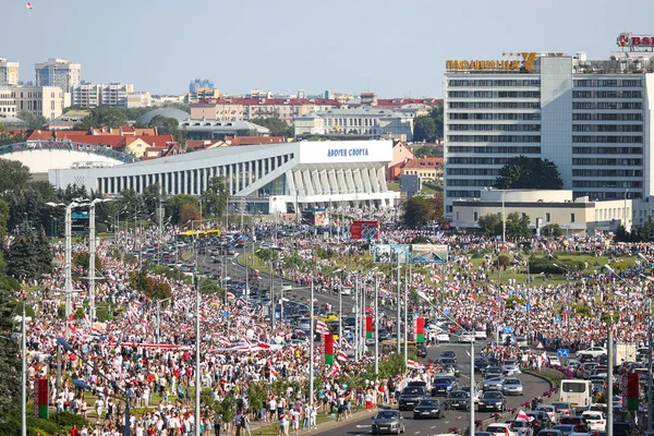 Minsk Weißrussland August 2020 Friedliche Proteste Gegen Die Entscheidung Der — Stockfoto