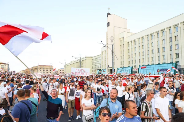 Minsk Weißrussland August 2020 Friedliche Proteste Gegen Die Entscheidung Der — Stockfoto