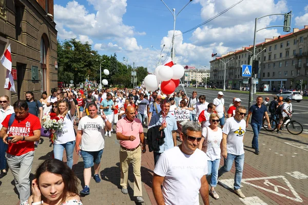 Minsk Weißrussland August 2020 Friedliche Proteste Gegen Die Entscheidung Der — Stockfoto