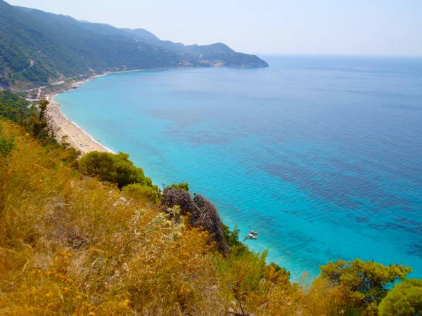 Krásné Modré Moře Pláže Řeckém Ostrově Lefkada — Stock fotografie