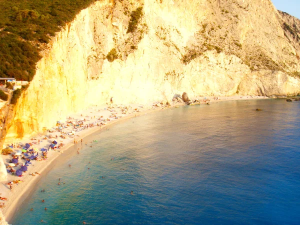 Lefkada Grecia 2009 Bella Spiaggia Con Mare Blu — Foto Stock