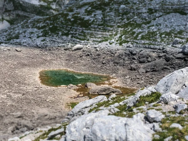 Obraz Krajina Hor Jezerem Triglavském Národním Parku Slovinsku — Stock fotografie