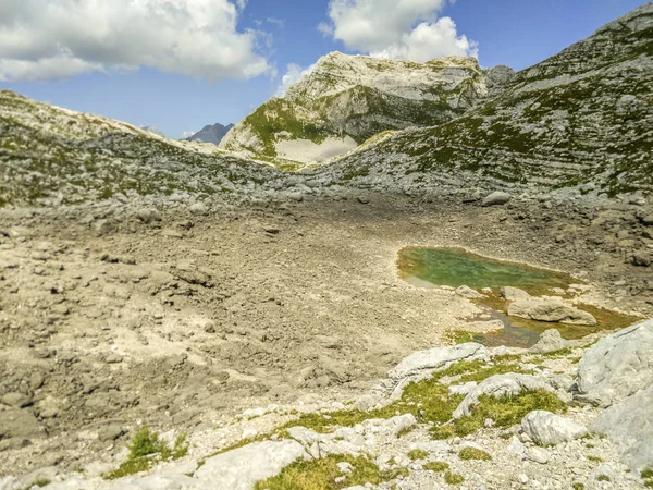 Obraz Krajina Hor Jezerem Triglavském Národním Parku Slovinsku — Stock fotografie