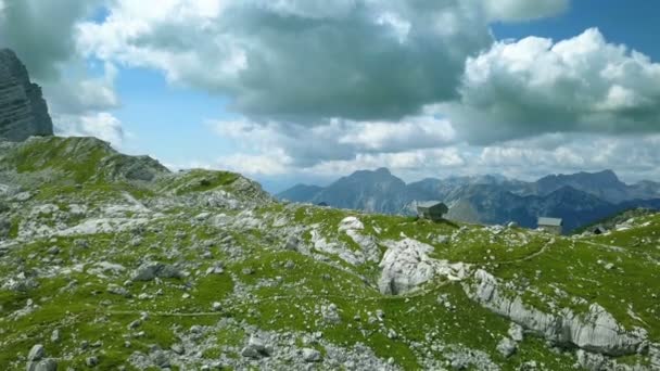 Anténa Triglavský Národní Park Slovinsku Údolí Sedmi Jezer Chata Prehodavci — Stock video