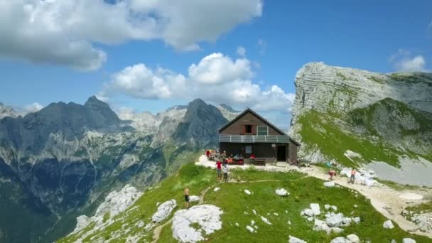 Anténa Triglavský Národní Park Slovinsku Údolí Sedmi Jezer Chata Prehodavci — Stock video