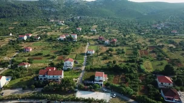 Penerbangan Atas Desa Kecil Mrljane Pulau Pasman Kroasia Difilmkan Pada — Stok Video