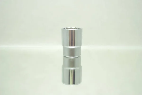 Small Chrome Ratchet Socket Mirror Close — Stock Photo, Image