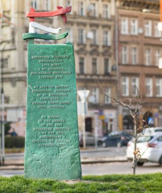 Wroclaw, Polonya, Mart 2019. Ekim 1956 ayaklanması, Macar antikomünist devrimi anıtı,