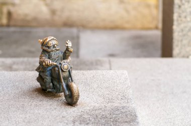 Dwarf, Wroclaw Famous gnome miniature statue. Wroclaw, Poland, clipart