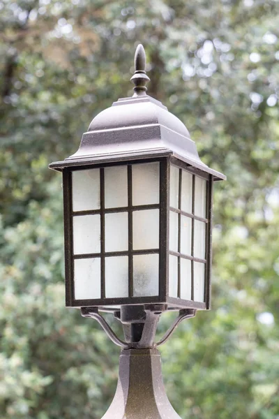 Lanterna Velha Poste Lâmpada Jardim Estilo Retro Steampunk — Fotografia de Stock