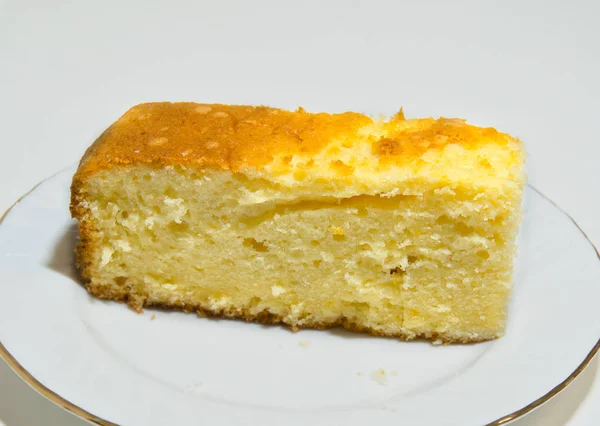 Orange Sponge Cake Juicy Dessert Untuk Menemani Teh Atau Kopi — Stok Foto