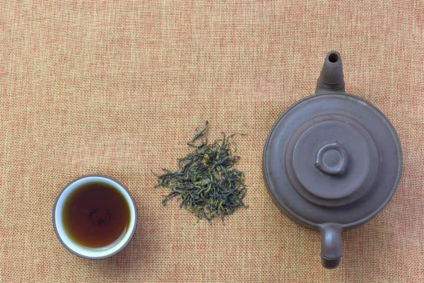 Eine Tasse Tee Und Teekanne Tee Loser Schüttung — Stockfoto