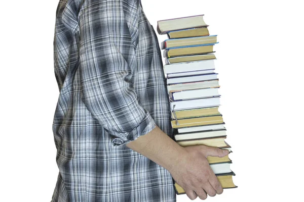 Man with books — Stock Photo, Image