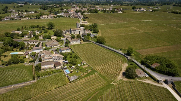 Vista Aérea Montagne Saint Emilion Aquitaine France Bordeaux Wineyard — Fotografia de Stock