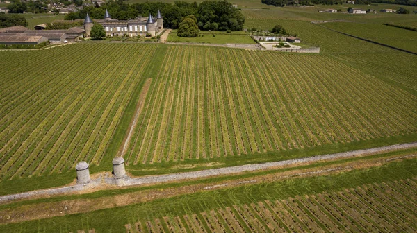Flygfoto Montagne Saint Emilion Aquitaine Frankrike Bordeaux Wineyard — Stockfoto