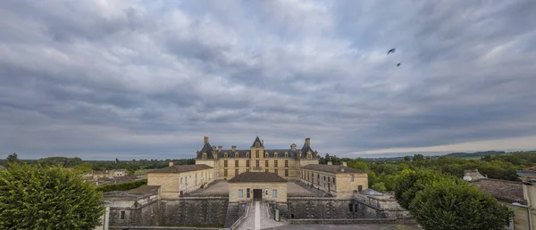 Vue Aérienne, France, le château de la Renaissance, Cadillac en Gironde — Photo