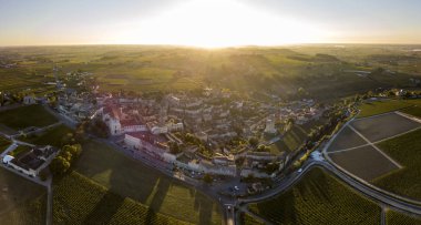 Havadan görünümü Bordeaux üzüm bağları, Saint-Emilion, Aquitaine alan bölümünün Gironde, Fransa, Europe,