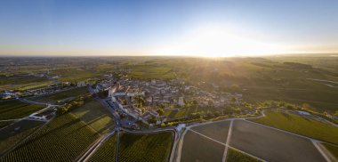 Havadan görünümü Bordeaux üzüm bağları, Saint-Emilion, Aquitaine alan bölümünün Gironde, Fransa, Europe,