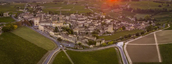Letecký Pohled Bordeaux Vinice Saint Emilion Aquitaine Rozlohy Departementu Gironde — Stock fotografie