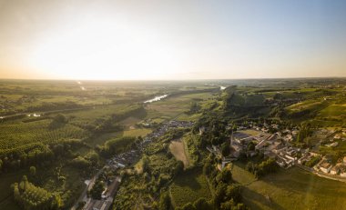 Hava manzaralı, Sainte Croix du Mont, Gironde, Yeni Aquitaine, Fransa