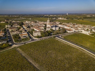 Bordeaux bölgesinde Fransa, Europe Saint Estephe şarap rota boyunca bulunan Saint Estephe Köyü