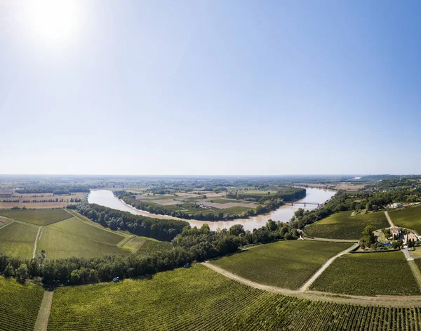 Hava manzaralı Bordeaux Vineyard, Entre deux mers, Langoiran, Gironde, Fransa