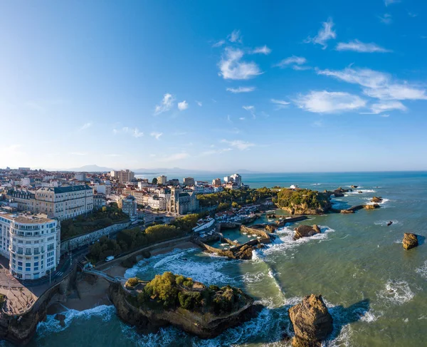 Biarritz Ses Célèbres Plages Sable Miramar Grande Plage Golfe Gascogne — Photo