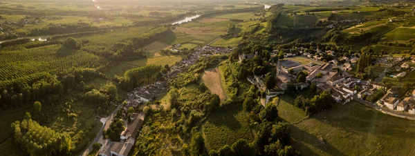 Vista Aérea Sainte Croix Mont Gironde Nouvelle Aquitaine França — Fotografia de Stock