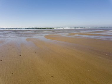 Havadan görünümü, erozyon Cap Ferret, Bay Arcachon, Kumul, Gironde, Aquitaine ucunda kıyı şeridi