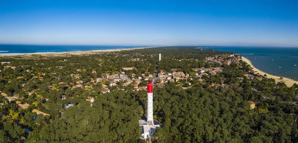 Faro Cap Ferret Bahía Arcachon Gironda Aquitania Francia — Foto de Stock