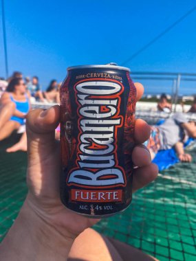 Cayo Santa Maria, Küba, Şubat 2020: Bucanero Konserve Birası