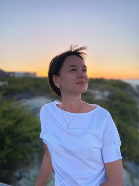 Cayo Santa Maria Cuba Febrero 2020 Niña Con Una Camiseta — Foto de Stock