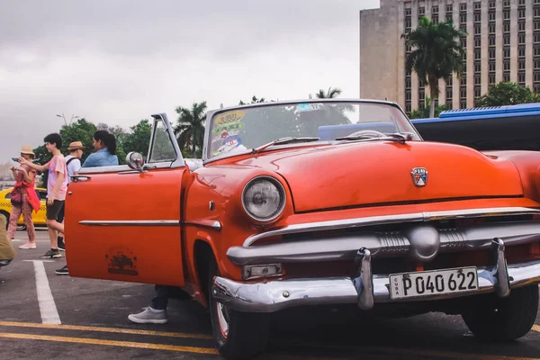 Havana Cuba Februari 2020 Vintage Auto Straat Buurt Van Het — Stockfoto