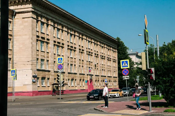 Moscú Rusia Julio 2020 Edificio Esquina Las Calles Clara Zetkin — Foto de Stock